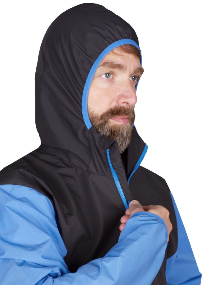 Helium Pertex Jacket swedish blue_black-detail kapuce