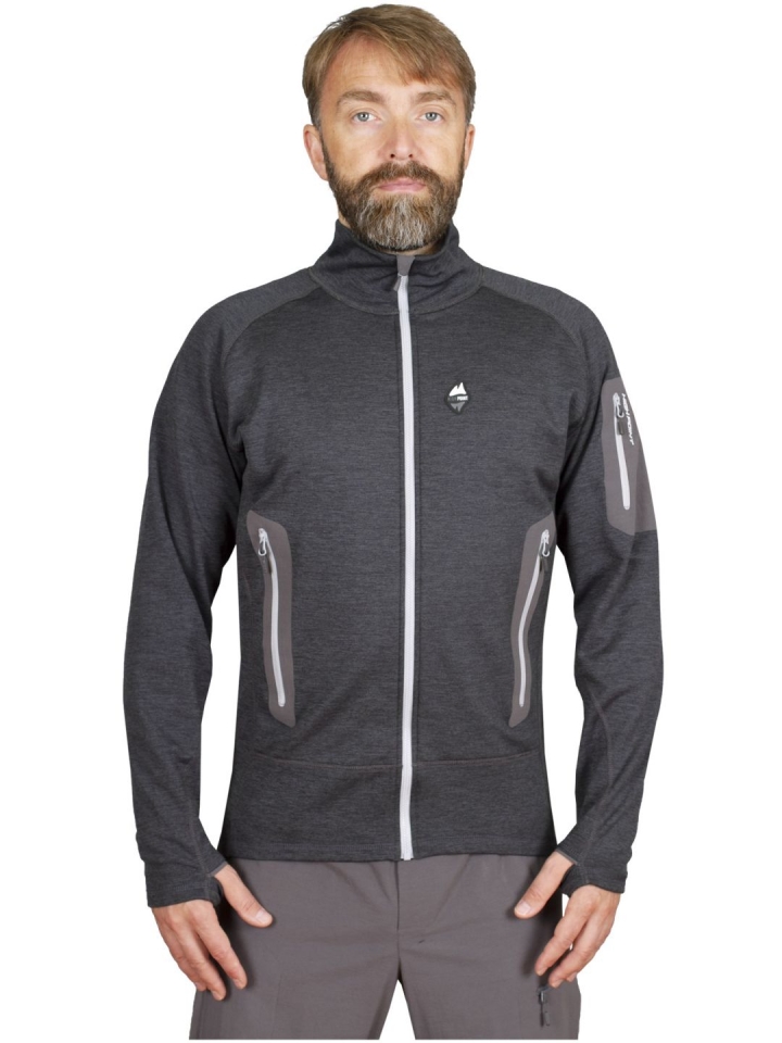 Woolion 2.0 Merino Sweatshirt antracit - postava