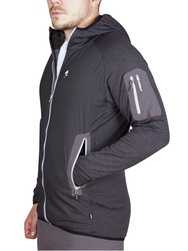 Merino Alpha Hoody Jacket black/antarcit - postava
