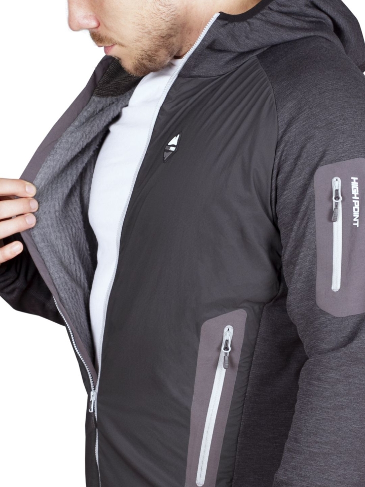   Merino Alpha Hoody Jacket black/antarcit - zateplení materiálem Polartec Alpha