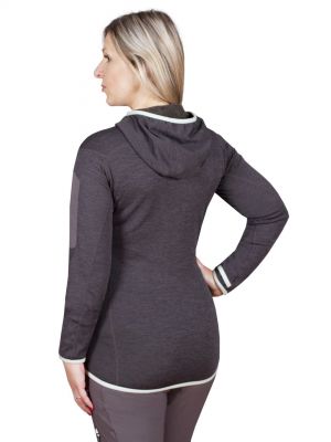 Merino Alpha Lady Hoody Jacket black_antracit - zadní pohled