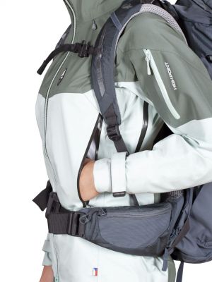 Explosion 5.0 Lady Jacket Silt Green_Laurel Khaki - kapsy přístupné i při zapnutém bederním pásu batohu