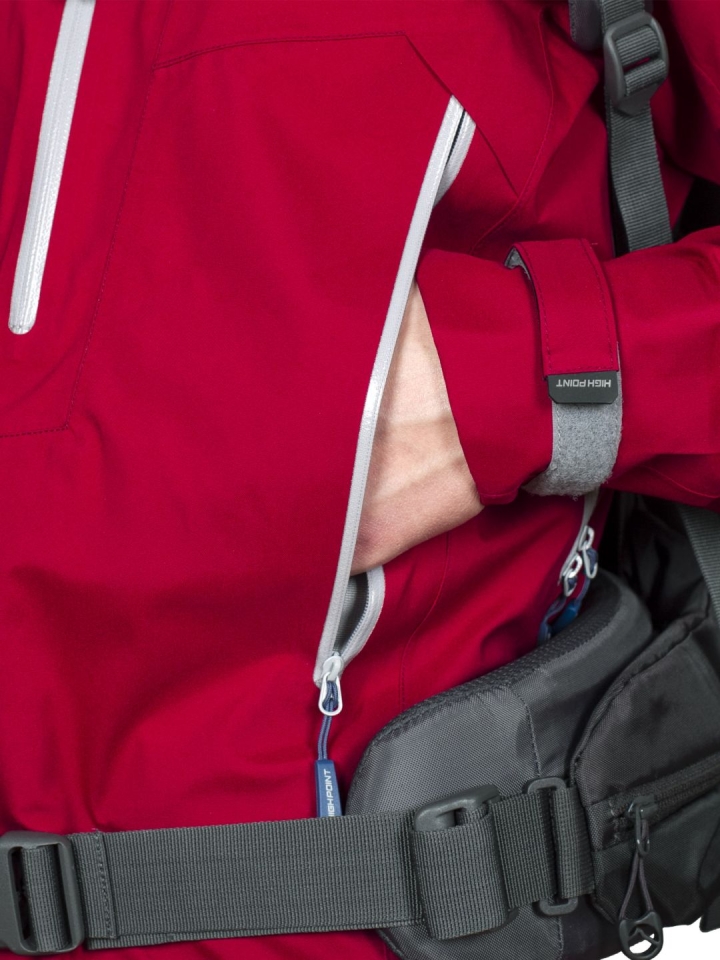 Radical 3,0 Jacket dark blue_dahlia red kapsa přístupná i se zapnutým bedrním pásem batohu