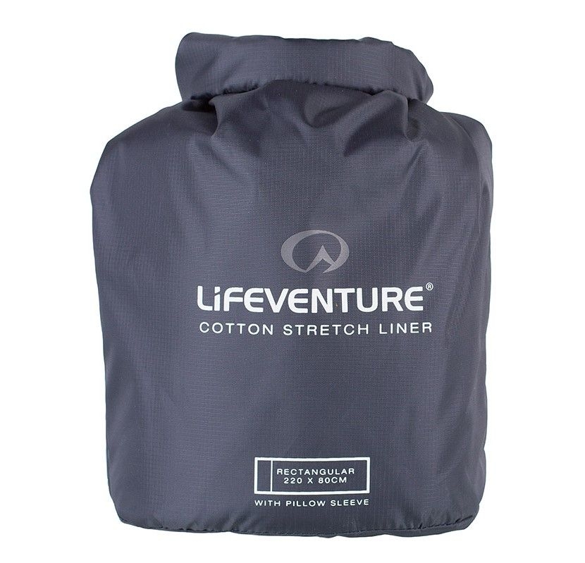 Lifeventure Cotton Stretch Sleeping Bag Liner - Rectangular