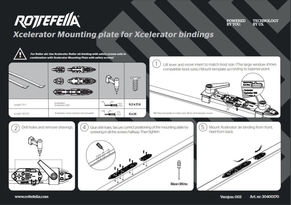 ROTTEFELLA XCELERATOR MOUNTING PLATE