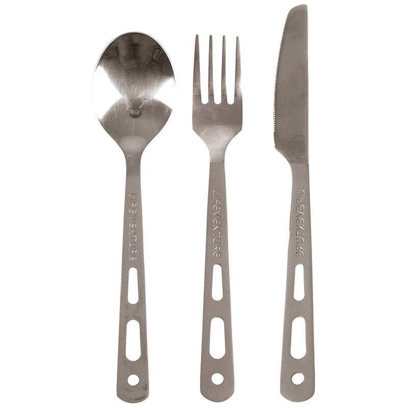 Lifeventure Knife Fork Spoon Set Titanium