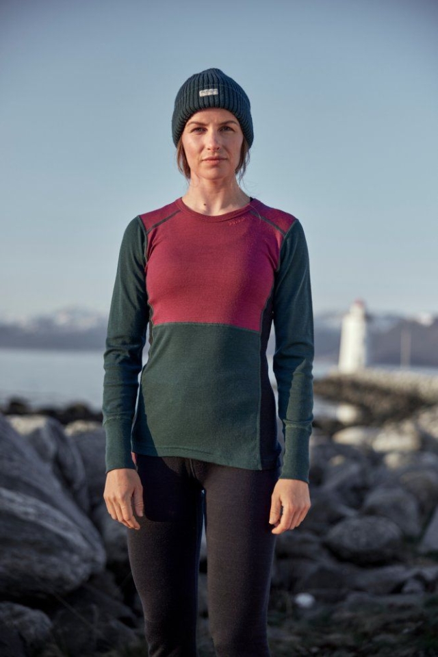 Devold Lauparen Shirt Woman - Betroot/Woods/Ink